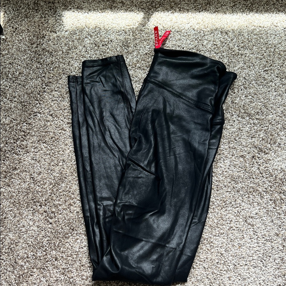 Spanx Black Faux Leather Leggings